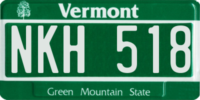 VT license plate NKH518