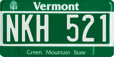 VT license plate NKH521