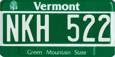 VT license plate NKH522