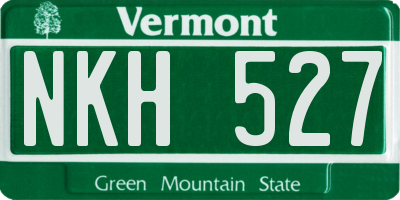 VT license plate NKH527