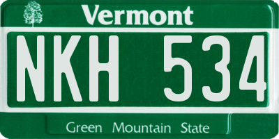 VT license plate NKH534