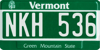 VT license plate NKH536