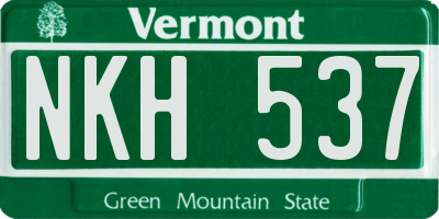 VT license plate NKH537