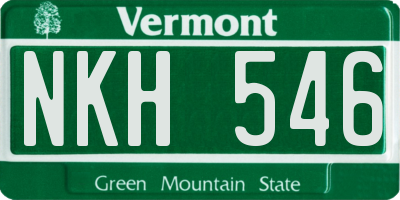 VT license plate NKH546