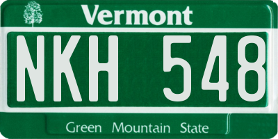 VT license plate NKH548