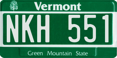 VT license plate NKH551