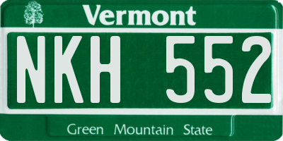 VT license plate NKH552