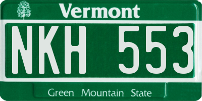 VT license plate NKH553