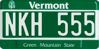 VT license plate NKH555