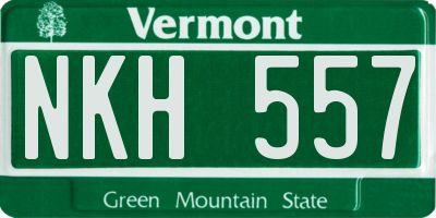 VT license plate NKH557