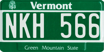 VT license plate NKH566