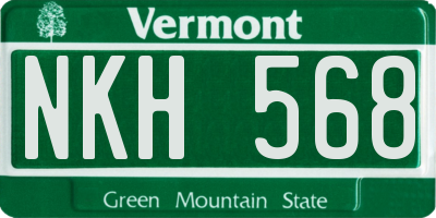 VT license plate NKH568