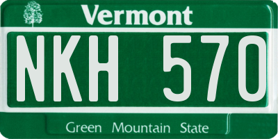 VT license plate NKH570