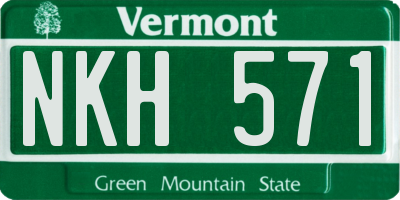 VT license plate NKH571