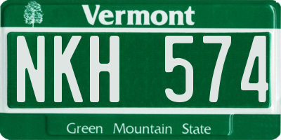 VT license plate NKH574
