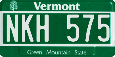 VT license plate NKH575