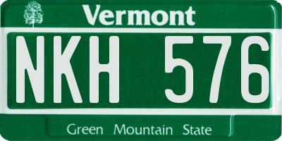VT license plate NKH576