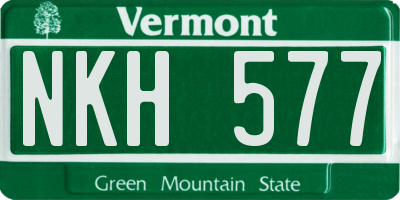 VT license plate NKH577