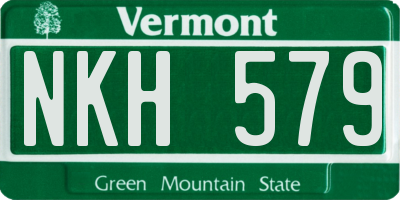VT license plate NKH579