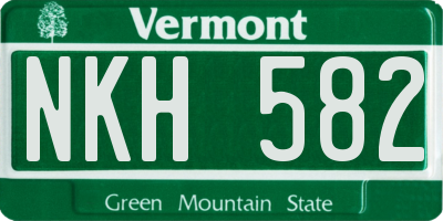 VT license plate NKH582
