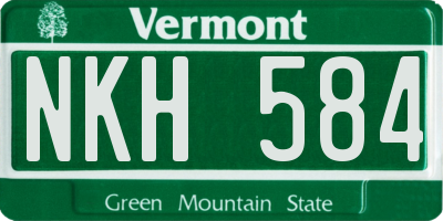 VT license plate NKH584