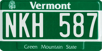 VT license plate NKH587