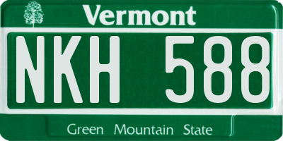 VT license plate NKH588