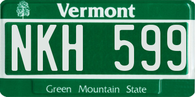 VT license plate NKH599
