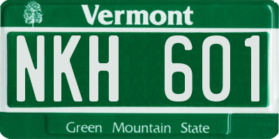 VT license plate NKH601