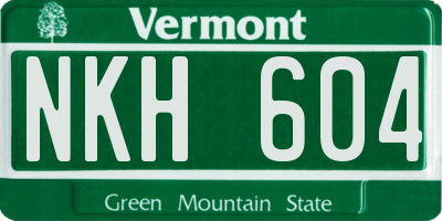 VT license plate NKH604