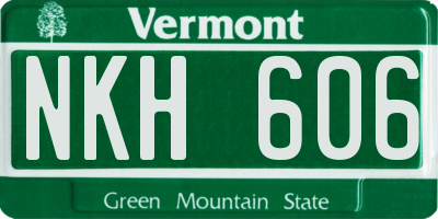 VT license plate NKH606