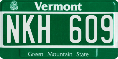 VT license plate NKH609