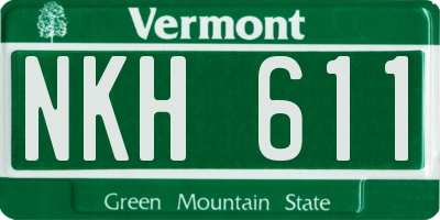 VT license plate NKH611