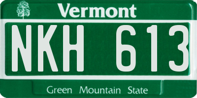 VT license plate NKH613