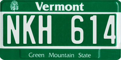 VT license plate NKH614
