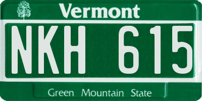 VT license plate NKH615