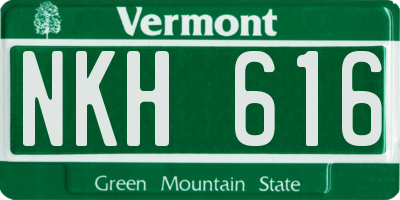 VT license plate NKH616