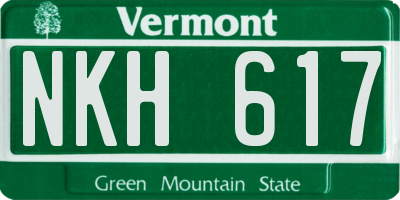 VT license plate NKH617