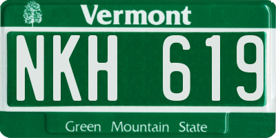 VT license plate NKH619