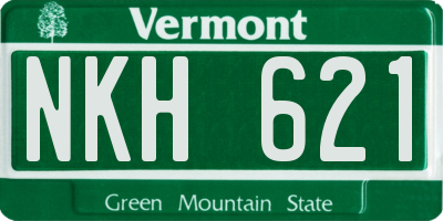 VT license plate NKH621
