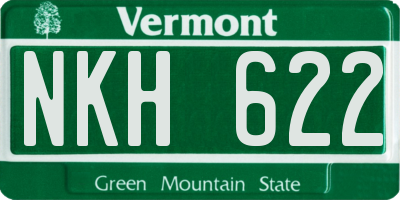 VT license plate NKH622
