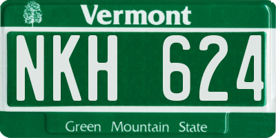 VT license plate NKH624