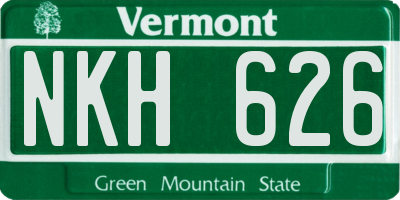VT license plate NKH626