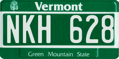 VT license plate NKH628
