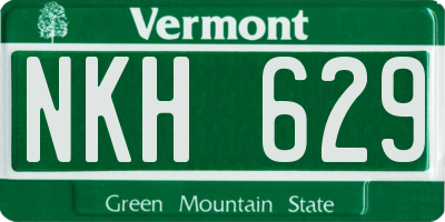 VT license plate NKH629