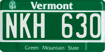 VT license plate NKH630