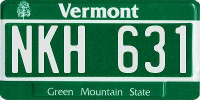 VT license plate NKH631
