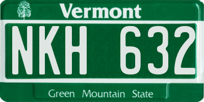 VT license plate NKH632