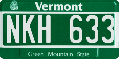 VT license plate NKH633