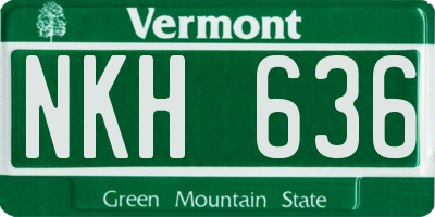 VT license plate NKH636